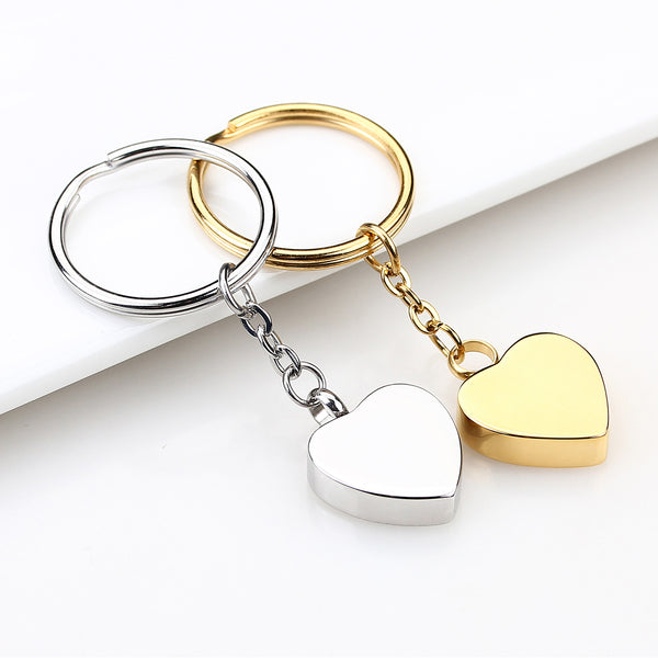 Robrasim Mini Heart Cremation Jewelry Key chains - Keepsake Urn for Pet/Human Ashes, Memorial Gift