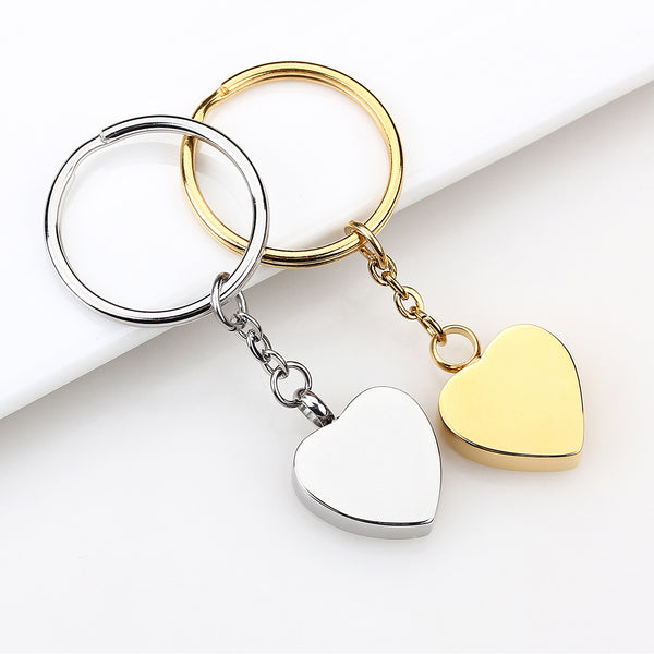 Robrasim Mini Heart Cremation Jewelry Key chains - Keepsake Urn for Pet/Human Ashes, Memorial Gift