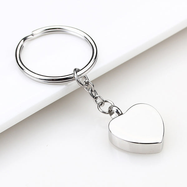 Robrasim Mini Heart Cremation Jewelry Key chains - Keepsake Urn for Pet/Human Ashes, Memorial Gift