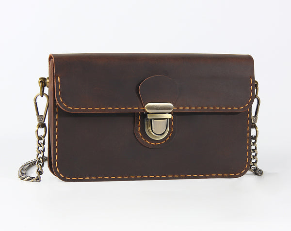 Genuine Leather Phone Wallet Bag – Small Crossbody Bag with Card Slots | Adjustable Strap, Compact Wristlet Clutch Purses for Travel & Daily Use