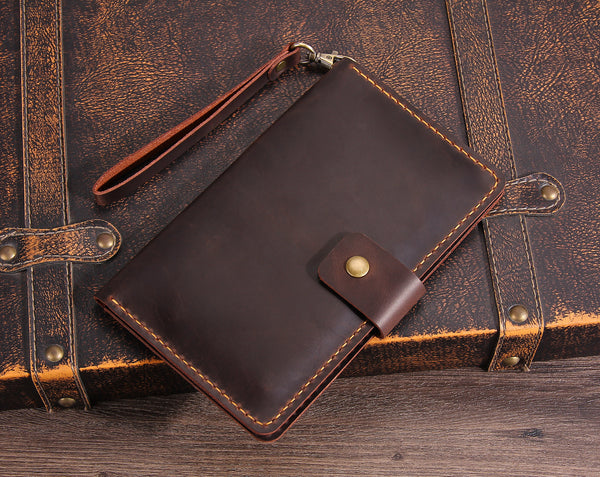Handmade Leather Passport Holders for 2 Passports, Vintage Travel Wallet for Couples