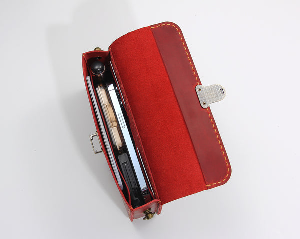 Genuine Leather Phone Wallet Bag – Small Crossbody Bag with Card Slots | Adjustable Strap, Compact Wristlet Clutch Purses for Travel & Daily Use