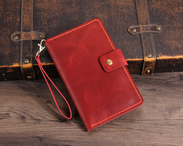 Handmade Leather Passport Holders for 2 Passports, Vintage Travel Wallet for Couples