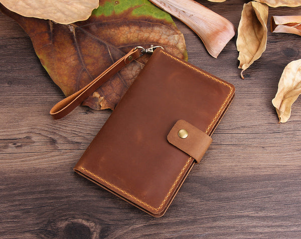 Handmade Leather Passport Holders for 2 Passports, Vintage Travel Wallet for Couples