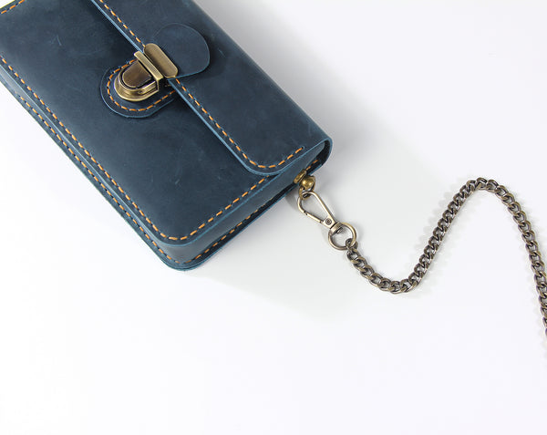 Genuine Leather Phone Wallet Bag – Small Crossbody Bag with Card Slots | Adjustable Strap, Compact Wristlet Clutch Purses for Travel & Daily Use