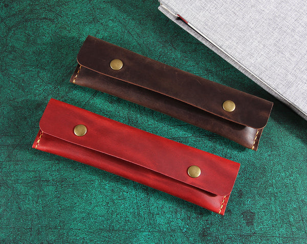 Handmade Leather Pen and pencil covers, Vintage Pencil Pouch Case