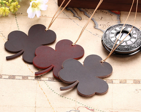 Handcrafted Vintage Cloverleaf  Shape Leather Bookmarks for Reader