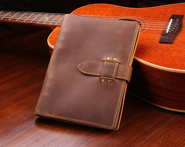 Custom Made Leather A5 Refillable Ring Binder Travel Journal Notebook