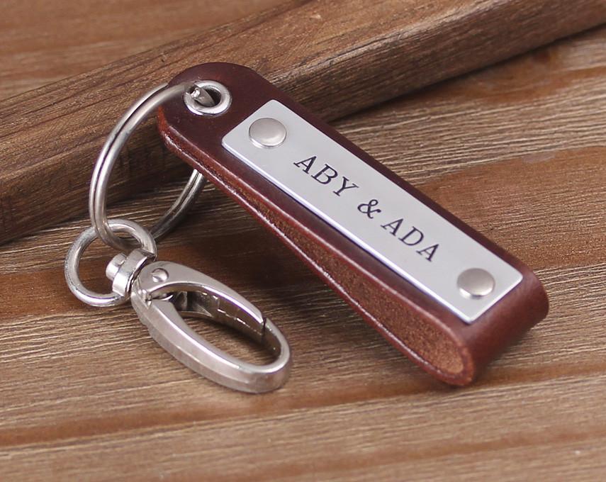 customizable leather keychain