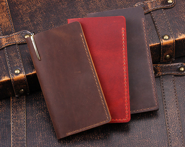 Handmade Genuine Leather Checkbook Cover for Men & Women