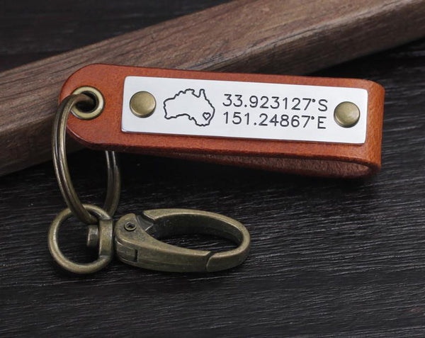 customizable leather keychain
