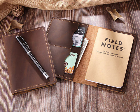 Personalized Handmade Field Notes Journal Cover for Christmas Gift