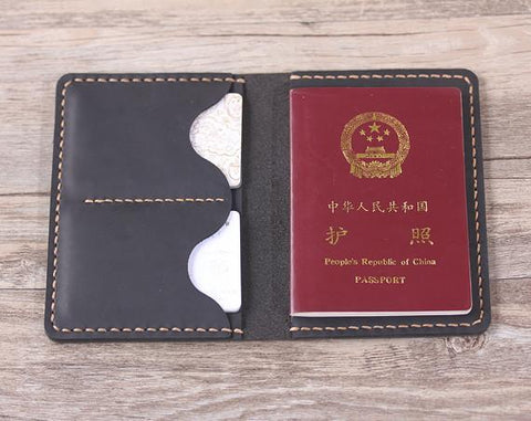 Handmade Personalized Leather Travel Passport Wallet
