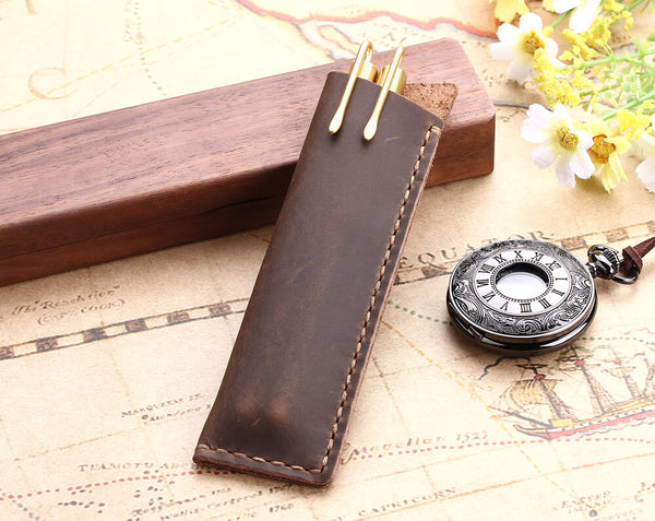 Genuine leather pen bag