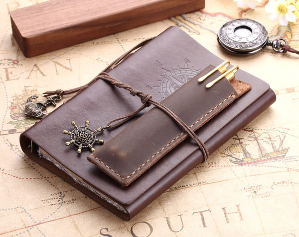 Leather pen holder