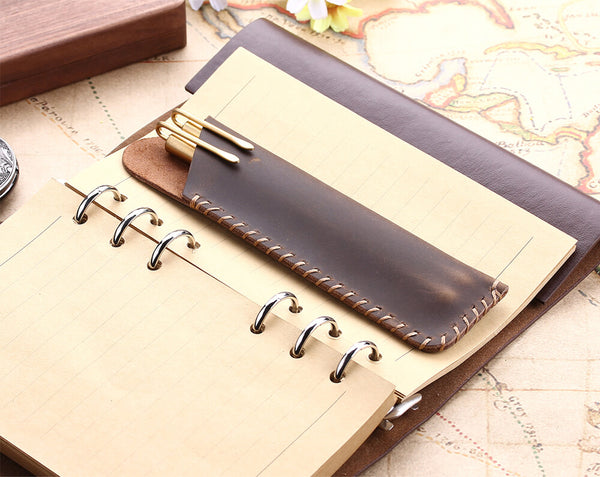retro genuine leather pencil bag