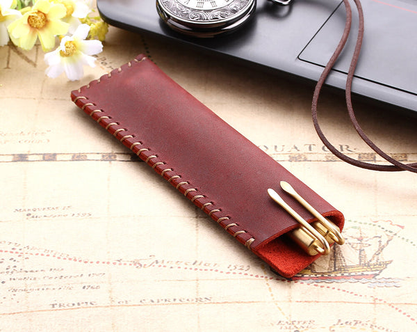 Leather pencil cases