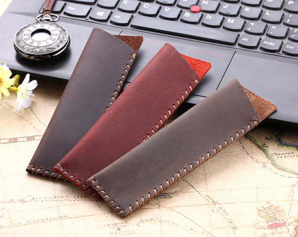 Hand-made antique leather pen bags
