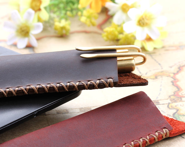 Leather pen pouch