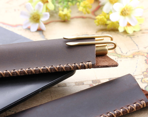 Custom leather pen bag