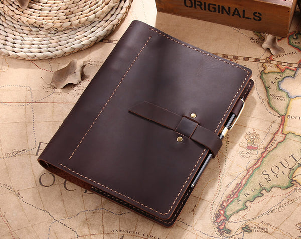 Personalized Leather A5 Refillable Ring Binder Notebook