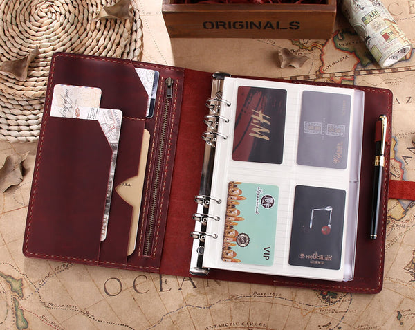Personalized Leather A5 Refillable Ring Binder Notebook