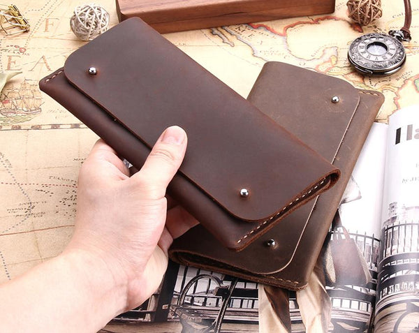 handmade antique genuine leather multi functional wallet