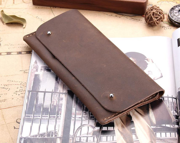 handmade antique genuine leather multi functional wallet