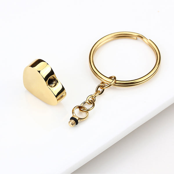 Robrasim Mini Heart Cremation Jewelry Key chains - Keepsake Urn for Pet/Human Ashes, Memorial Gift