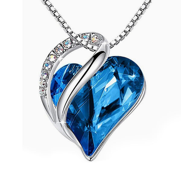 Robrasim Eternal Love Emerald Heart Jewelry, Infinity Love Heart Pendant Necklace with Green Crystal, Birthday Anniversary Jewelry Gift for Mom Wife Girlfriend