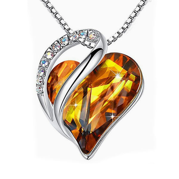 Robrasim Eternal Love Emerald Heart Jewelry, Infinity Love Heart Pendant Necklace with Green Crystal, Birthday Anniversary Jewelry Gift for Mom Wife Girlfriend