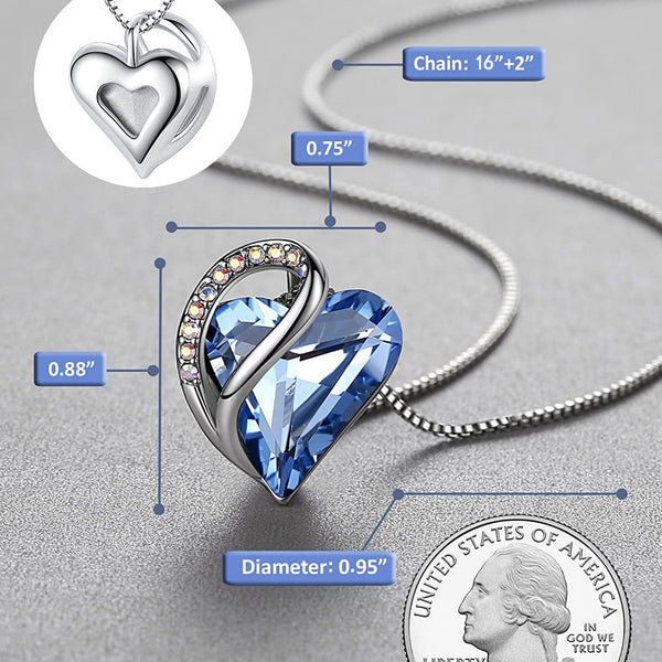Robrasim Eternal Love Emerald Heart Jewelry, Infinity Love Heart Pendant Necklace with Green Crystal, Birthday Anniversary Jewelry Gift for Mom Wife Girlfriend