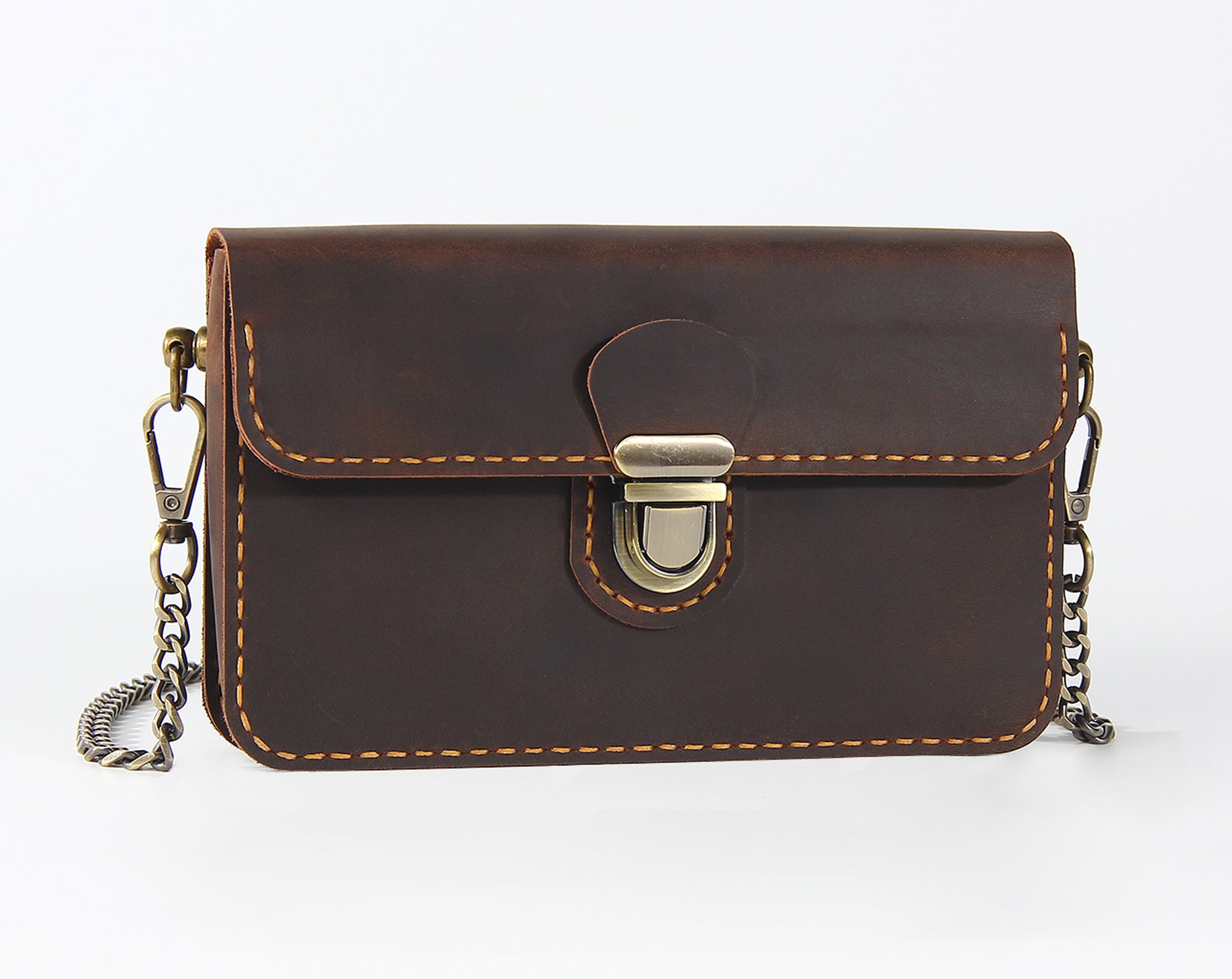 Genuine Leather Phone Wallet Bag – Small Crossbody Bag with Card Slots