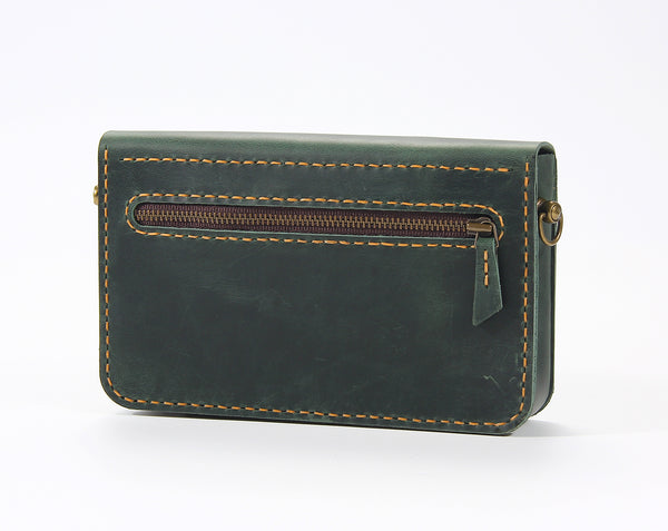 Genuine Leather Phone Wallet Bag – Small Crossbody Bag with Card Slots | Adjustable Strap, Compact Wristlet Clutch Purses for Travel & Daily Use