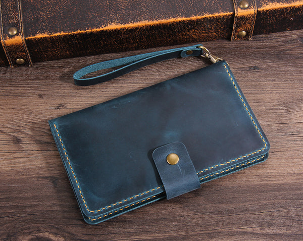 Handmade Leather Passport Holders for 2 Passports, Vintage Travel Wallet for Couples