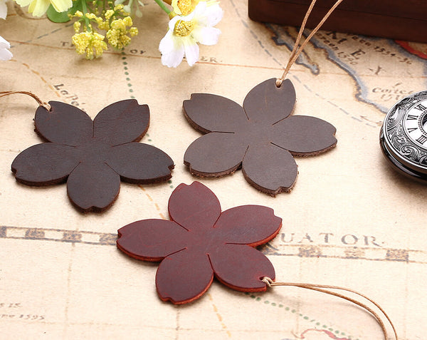 Flower shape leather bookmark