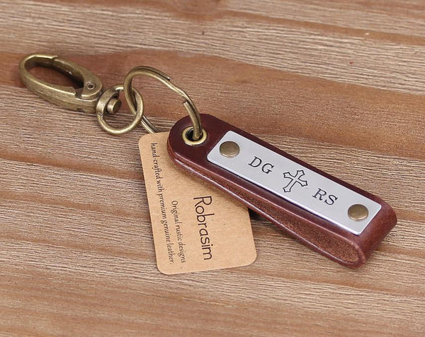 personalized leather key ring