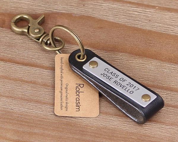 personalized leather coordinate keychain