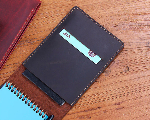Personalized Real Genuine Leather notepad Cover for Rocketbook Everlast Mini Pocket Notebook