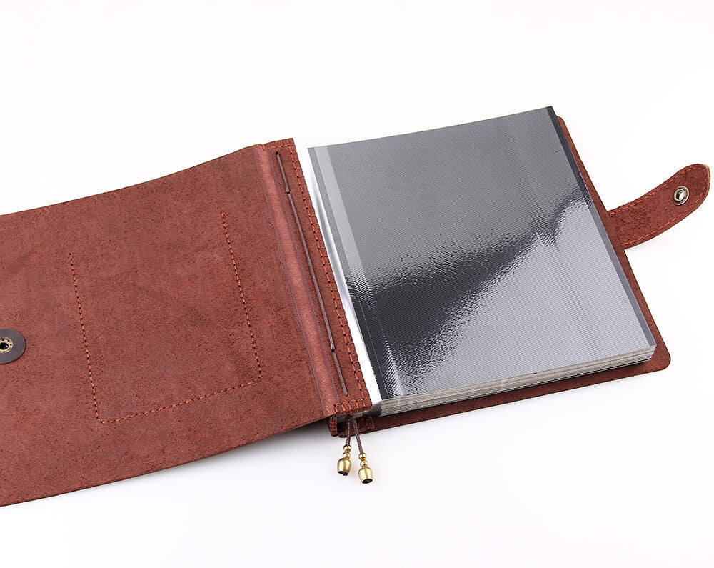 Handamde Leather Scrapbook Photo Album, Self Adhesive Pages