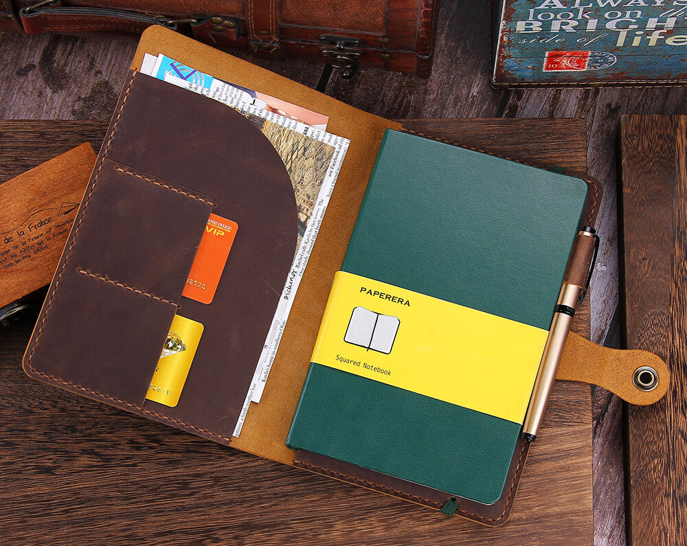 Personalized Leather Journal Cover for Moleskine - Robrasim