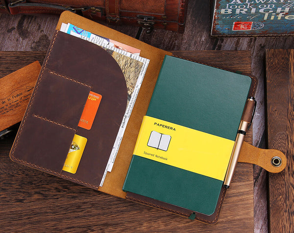 Custom Handmade Leather Cover for 5"x8.25" Moleskine Notebook
