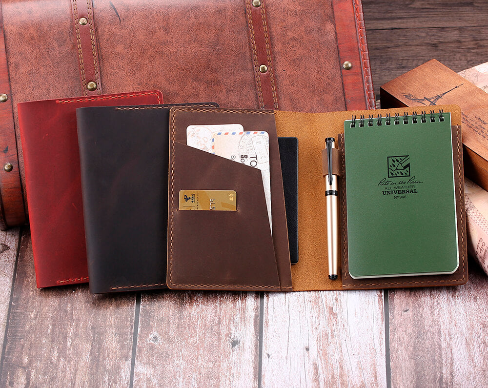 Leather Cover for Rite in the Rain Top Spiral Notebook 4" x 6