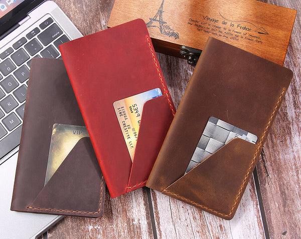 Handmade Leathers Checkbook Cover Slim Minimalist For Men