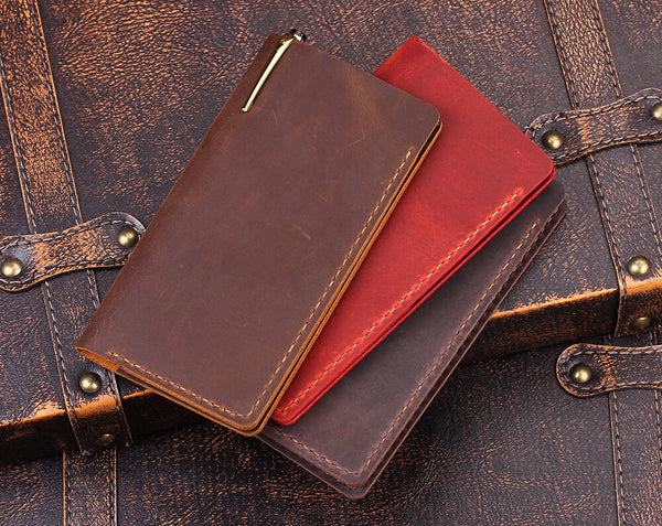Handmade Genuine Leather Checkbook Cover for Men & Women