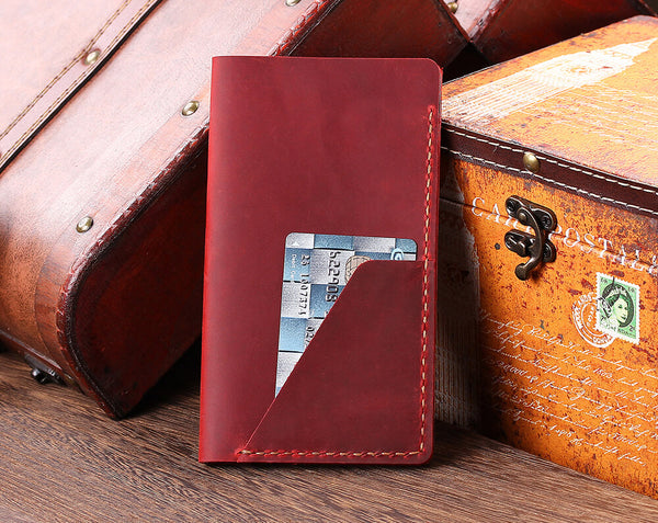 Handmade Leathers Checkbook Cover Slim Minimalist For Men