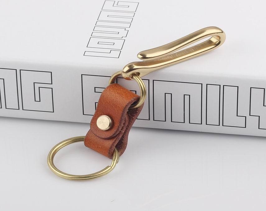 Robrasim Solid Brass Hardware Belt Clip Leather Key Holder Coffee