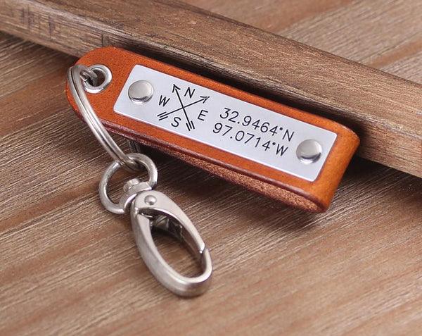 Leather Key Fob/Keychain/Key Accessories Gift for Men - Aimee Creative LLC