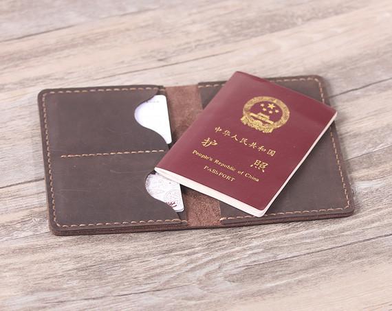 Robrasim Personalized Leather Travel Passport Covers Brown