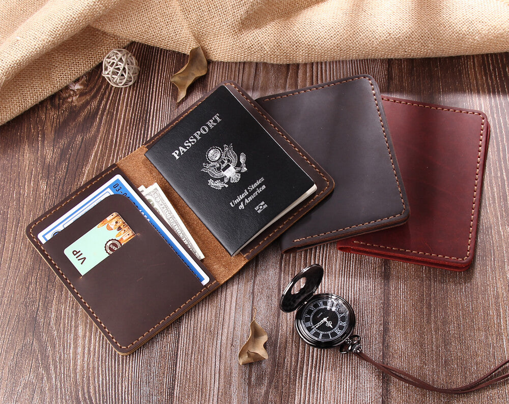 Mens Leather Travel Wallet [Personalized] [Handmade]